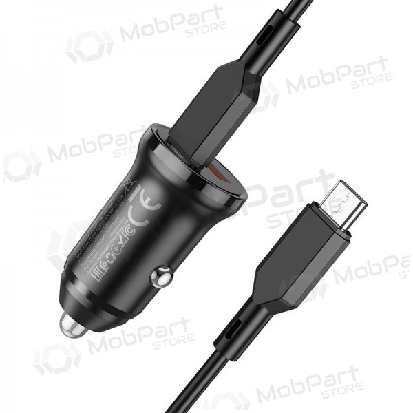 Caricatore automobilinis Borofone BZ18A USB-A/Type-C PD20W+QC3.0 + Type-C (nero)