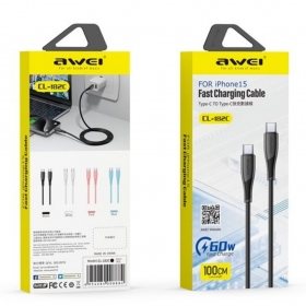 USB cavo Awei CL-182C USB-C to USB-C 1.0m bianca