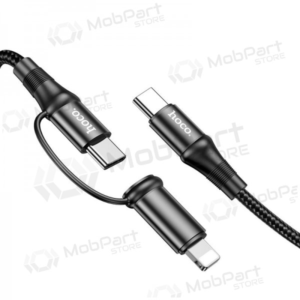 USB cavo Hoco X50 2-in-1 Exquisito Type-C - Type-C / Lightning 1.0m (nero)