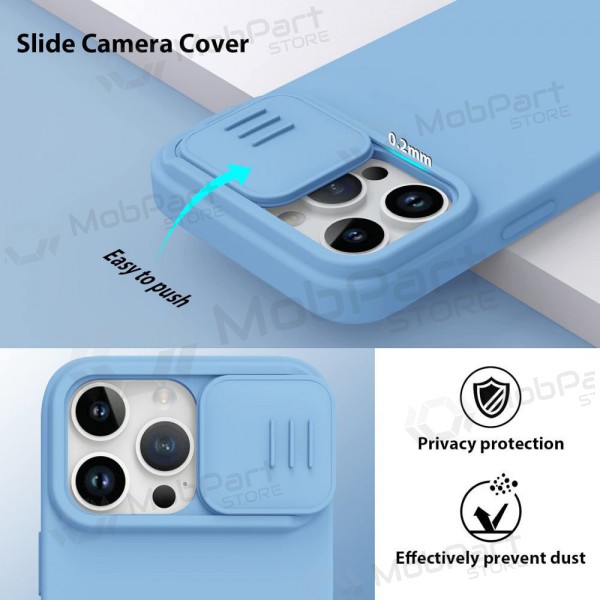 Apple iPhone 15 Pro Max custodia „Nillkin Silicone“ (azzurro)