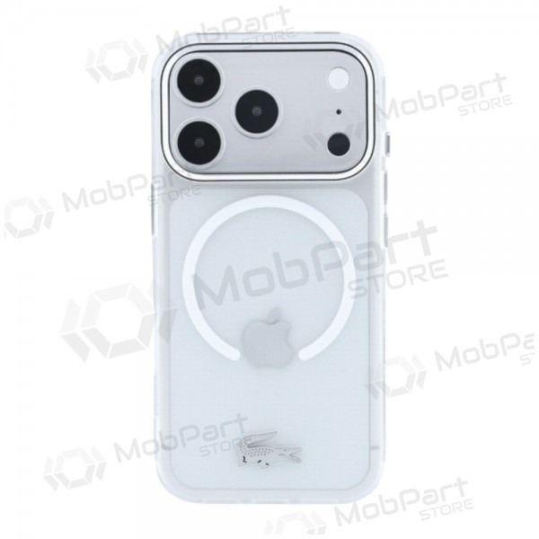 Custodia per Apple iPhone 18 Pro - Lacoste IML Frosted Petit Pique Metal Logo MagSafe (trasparente)