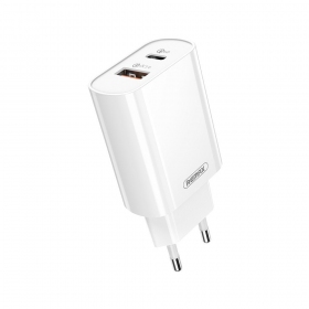 Caricabatterie per telefono Remax RP-U37 20 W USB-C + USB-A bianco