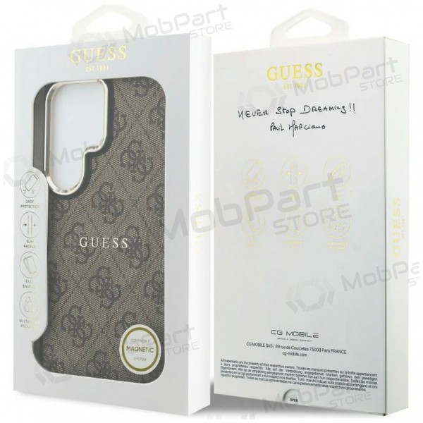 Custodia per Samsung Galaxy S26 Ultra - Guess PU Leather 4G Gold Frame Magnetic (marrone)