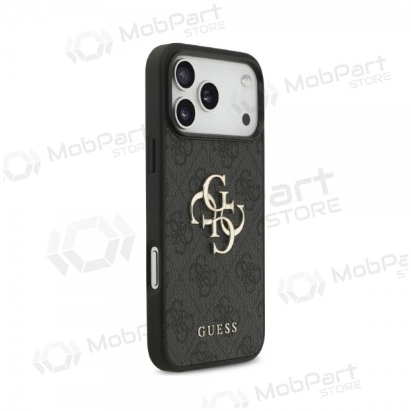 Custodia per Apple iPhone 18 Pro - Guess PU 4G Metal Logo (grigio)