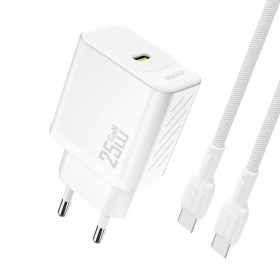 Caricabatterie Dudao A27C GaN 25W USB-C + cavo USB-C a USB-C 1.0m bianco