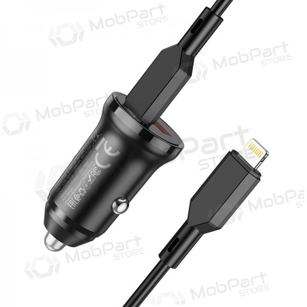 Caricatore automobilinis Borofone BZ18A USB-A/Type-C PD20W+QC3.0 + Lightning (nero)