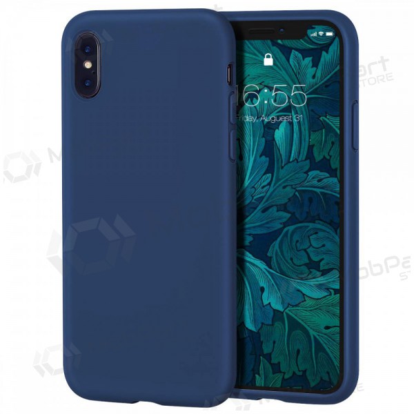 Custodia per Apple iPhone 12 - Liquid Silicone 1.5mm (blu scuro)