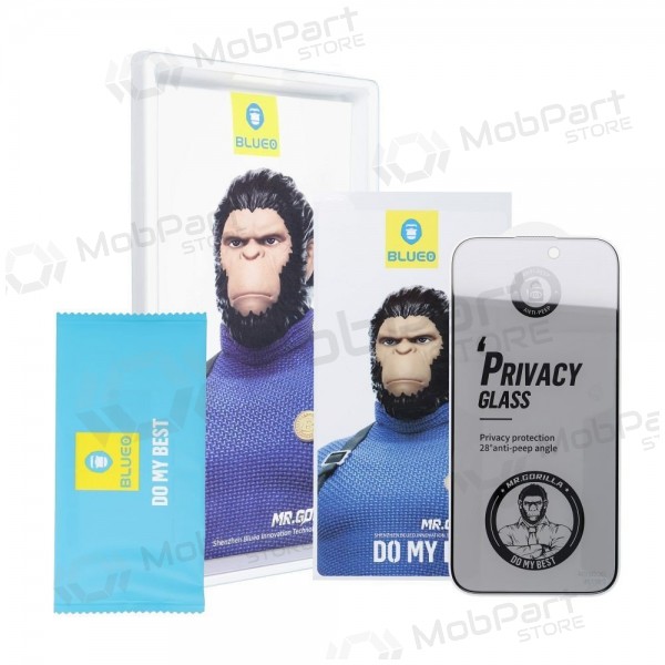 Vetro protettivo per Apple iPhone 15 Pro Max -5D Mr. Monkey Glass- (Strong Privacy)