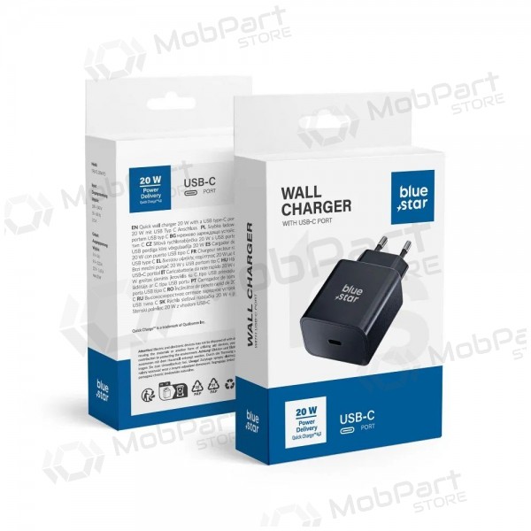 Caricabatterie per telefono Blue Star TFB-TC-20WPD 20 W USB-C nero