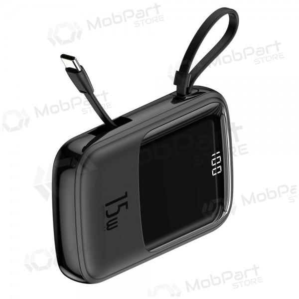 Batteria esterna Power Bank Baseus Q Pow With Type-C Cable 10000mAh nero PPQD-A01