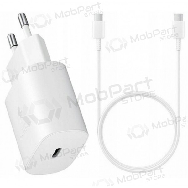 Caricatore originale Samsung EP-TA800NW 25W + Type-C cavo 25W bianca
