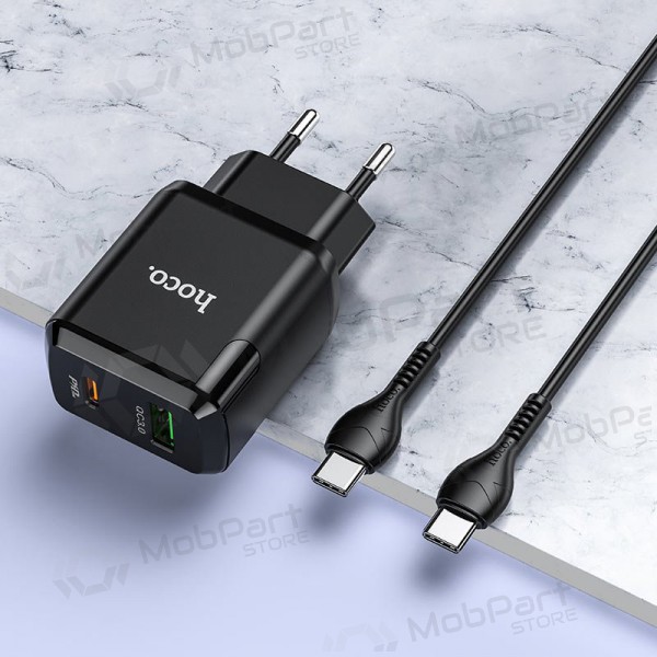 Caricatore Hoco N5 USB Quick Charge 3.0 + PD 20W (3.1A) + Type-C-Type-C (nero)