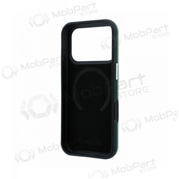 Custodia per Apple iPhone 18 Pro Max - Lacoste PVC Petit Pique Semi Wrap Embossed MagSafe (verde)