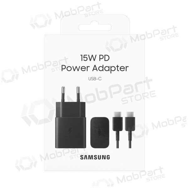 Caricatore originale Samsung EP-T1510XBEGEU 15W + cavo Type-C 1m nel pacchetto nero