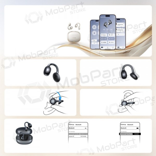 Cuffie wireless con microfono Joyroom JR-OE3 Bluetooth 5.4 USB-C grigie.