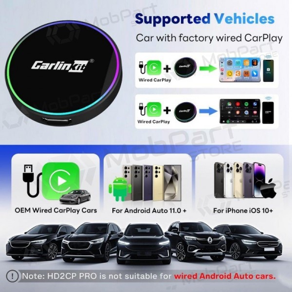 Adattatore CarPlay Carlinkit HD2CP Pro wireless Android Auto nero