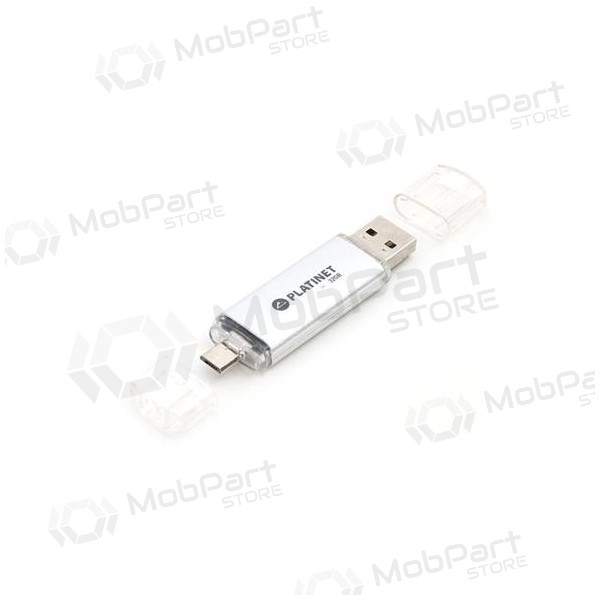Chiavetta Platinet 32GB OTG USB 2.0 + microUSB (d'argento)