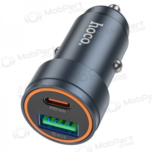 Caricabatterie per telefono da auto Hoco Z57A 30 W USB-C + USB-A