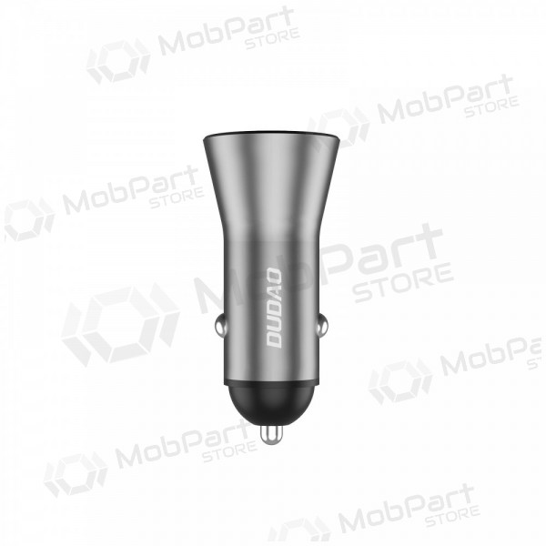 Caricabatterie per telefono da auto Dudao R4Max 55 W USB-C + USB-A grigio