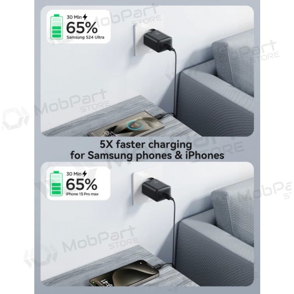 Caricatore Joyroom JR-TCF23 USB-C 25W + USB-C to USB-C cable 1.0m nero