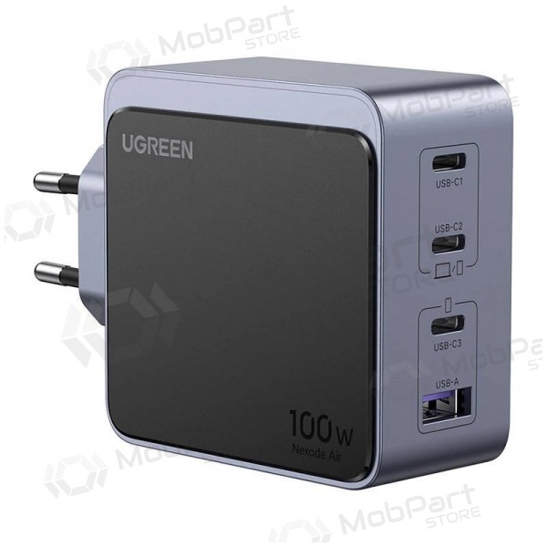 Caricabatterie da rete Ugreen X565 100 W GaN 3x USB-C + USB-A grigio