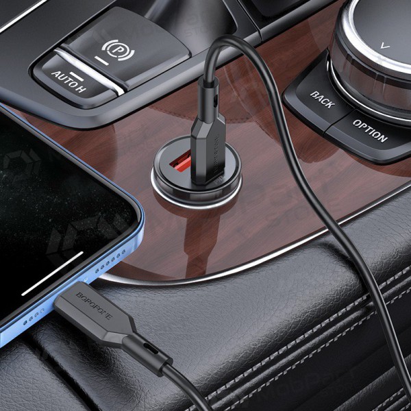 Caricatore automobilinis Borofone BZ18A USB-A/Type-C PD20W+QC3.0 + Lightning (nero)
