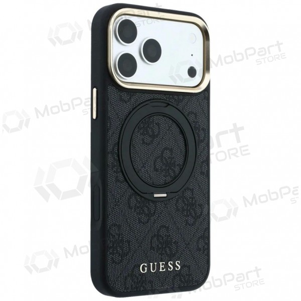 Custodia per Apple iPhone 18 Pro Max - Guess PU 4G Ring Stand MagSafe (nera)