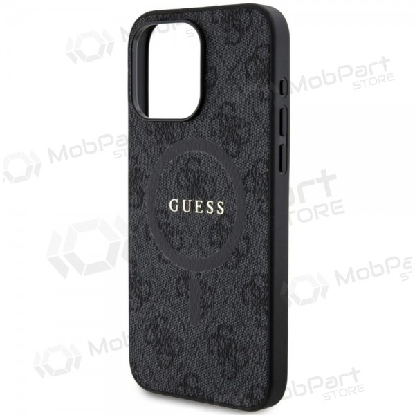 Custodia per Apple iPhone 15 Pro Max - Guess PU Leather 4G Colored Ring MagSafe (nera)