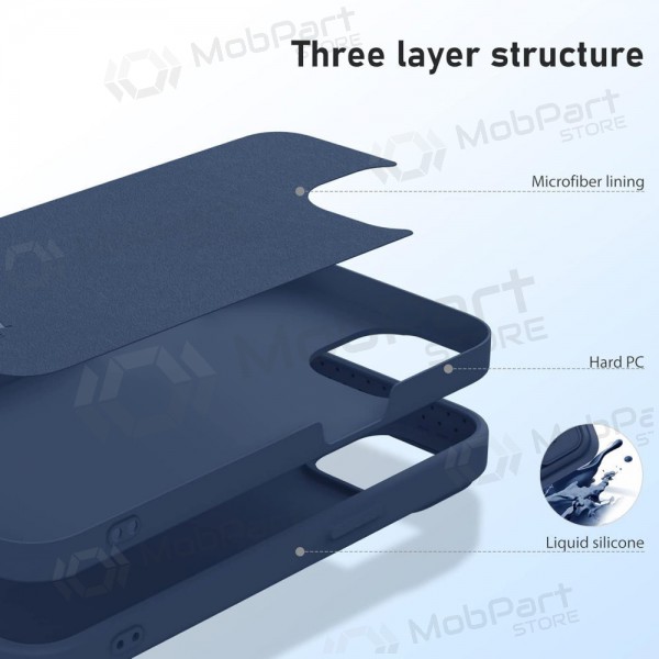 Apple iPhone 14 Plus custodia „Nillkin Silicone“ (blu scuro) Apple iPhone 14 Plus custodia „Nillkin Silicone“ (blu scuro)