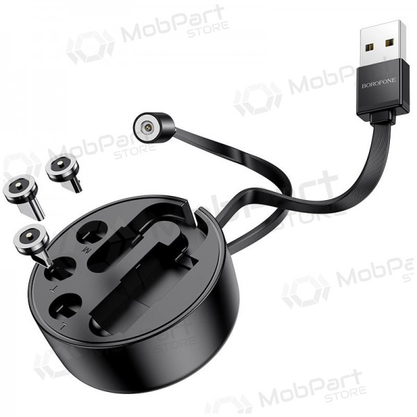 USB cavo Borofone BU26 3in1 microUSB-Lightning-Type-C magnetinic 1.0m (nero)
