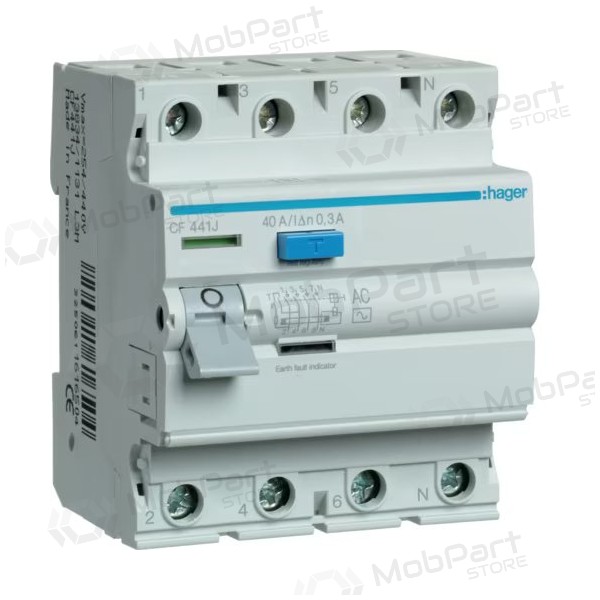 Relè differenziale Hager ECF441J (40A, 4P, 300mA)
