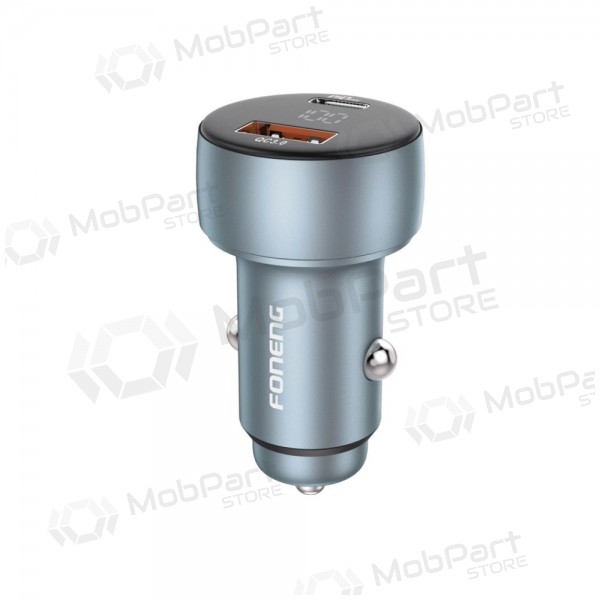 Caricabatterie da auto Foneng C18 48 W USB-C + USB-A grigio