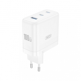 Caricabatterie per telefono XO CE35 100 W 2x USB-C + USB-A bianco