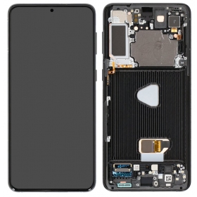 Schermo Samsung Galaxy S21+ (nero) (con cornice) (OLED)