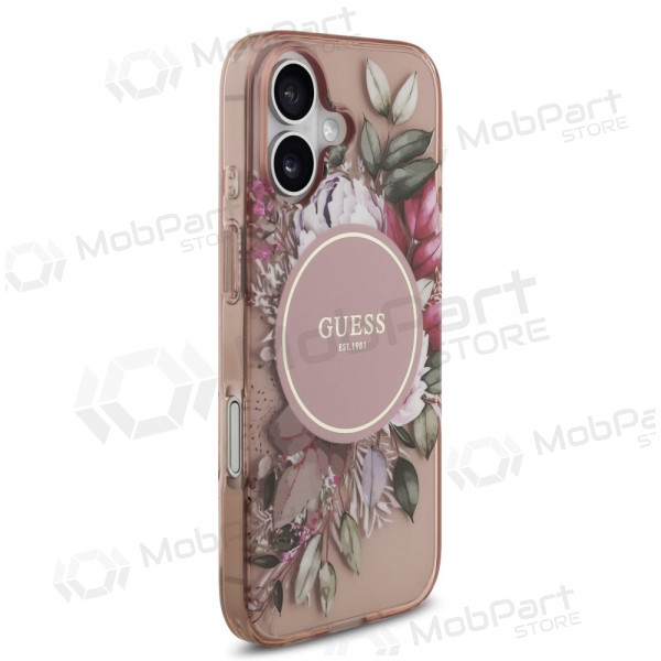 Custodia per Apple iPhone 17 - Guess IML Flowers Strap MagSafe (rosa)