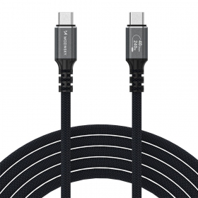Cavo USB-C Wozinsky WPS-UY42S da USB-C a USB-C 2 m Thunderbolt 4 240 W nero