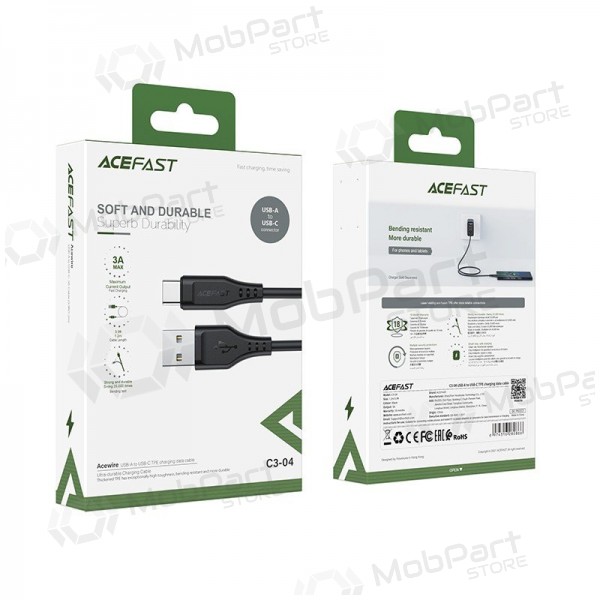 USB cavo Acefast C3-04 USB-A to USB-C 1.2m nero