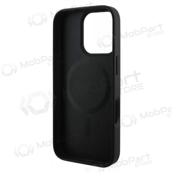 Custodia per Apple iPhone 16 Pro - Guess PU Leather 4G Colored Ring MagSafe (nera)