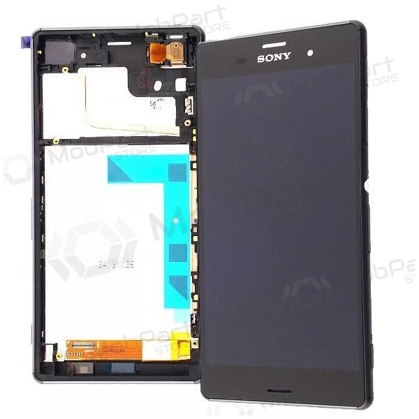 Sony D6603 Xperia Z3 schermo / display (nero) (con una cornice) (usato grade C, originale)