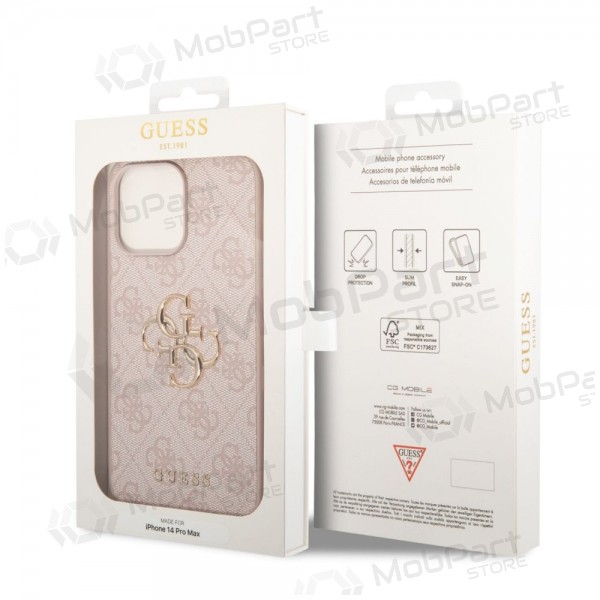 Custodia per Apple iPhone 14 Pro Max - Guess PU 4G Metal Logo (rosa)
