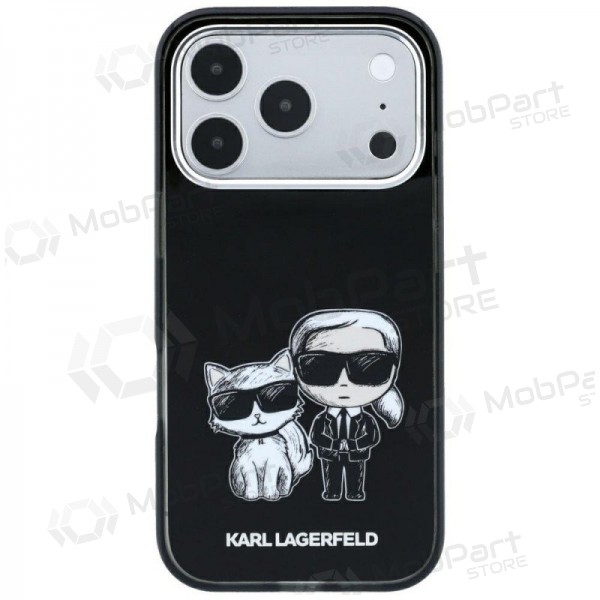 Custodia per Apple iPhone 18 Pro - Karl Lagerfeld PU Semi Wrap Smooth Sketch Bodies MagSafe (nera)