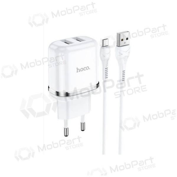 Caricatore HOCO N4 Aspiring Dual USB + type-C cavo (5V 2.4A) (bianca)