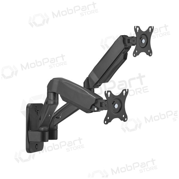 Dviejų 17”-32” monitorių spyruoklinis sieninis laikiklis, nero