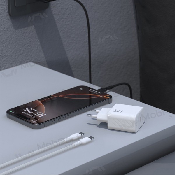 Caricabatterie Dudao A27C GaN 25W USB-C + cavo USB-C a USB-C 1.0m bianco