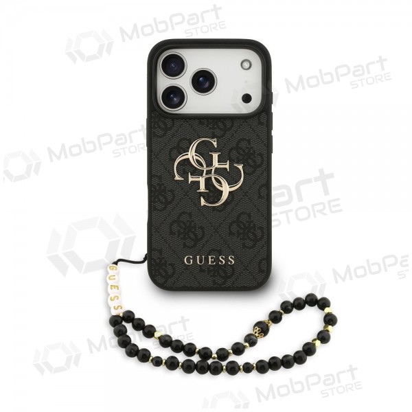 Custodia per Apple iPhone 17 Pro - Guess PU 4G Metal Logo Strap (nera)