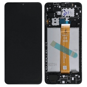 Samsung Galaxy A12s schermo / display (nero) (con una cornice) (Premium)