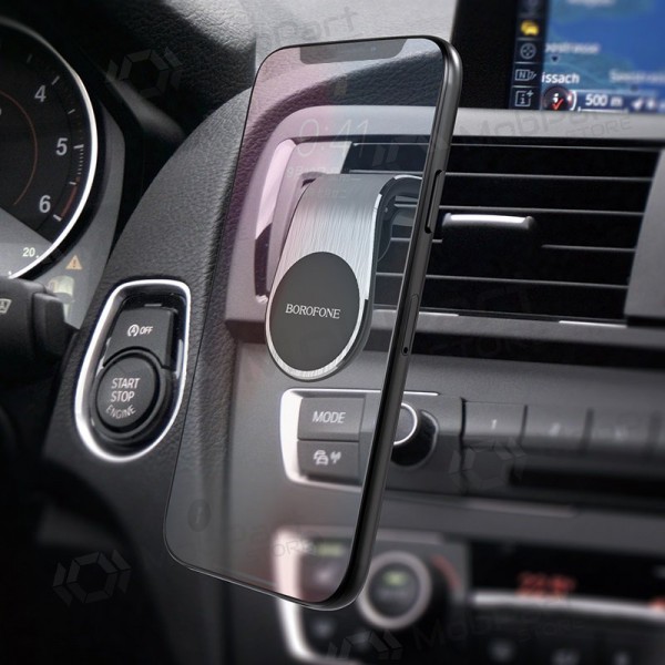 Automobilinis universale telefono laikiklis Borofone BH10, tvirtinamas ant ventiliacijos grotelių, magnetinis, nero