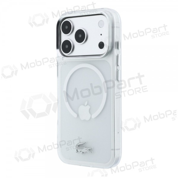Custodia per Apple iPhone 18 Pro - Lacoste IML Frosted Petit Pique Metal Logo MagSafe (trasparente)