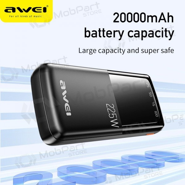Batteria esterna Power Bank Awei P13K PD20W/QC22.5W 20000mAh nero