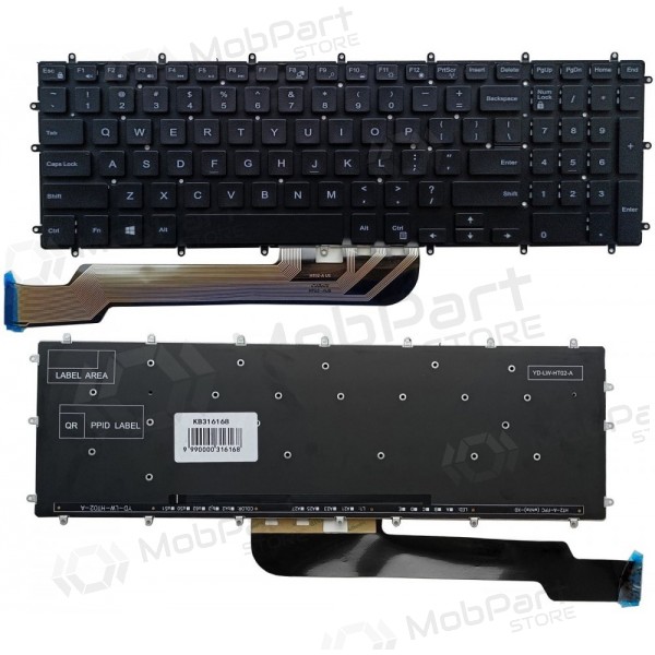 Tastiera DELL Inspiron 5570, 5565, 7566, 7567, 3579, con retroilluminazione.